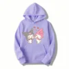 2024 New My melody And Kuromi Cartoon Anime Women Pullover Tops Spring Autumn Men Sweatshirt Pink.jpg 640x640 14 - Kuromi Store