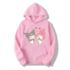 2024 New My melody And Kuromi Cartoon Anime Women Pullover Tops Spring Autumn Men Sweatshirt Pink.jpg 640x640 2 - Kuromi Store