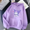 Anime Winter Hello Kitty Hoodie Fleece Thickened Kawaii Cartoon Kuromi Girl Loose Long Sleeved Sweater Couple 29 - Kuromi Store