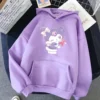 Anime Winter Hello Kitty Hoodie Fleece Thickened Kawaii Cartoon Kuromi Girl Loose Long Sleeved Sweater Couple 35 - Kuromi Store