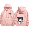 Autumn Sanrio My Melody Kuromi Hoodie Women Hood Street Style Hooded Cartoon Anime Slouchy Jacket Pullovers.jpg 640x640 7 - Kuromi Store