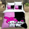 Cartoon Image Kuromis Pattern Quilt Cover With Pillowcases 3D Digital Printed Bedding Set Twin Full Queen 12 - Kuromi Store