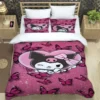 Cartoon Image Kuromis Pattern Quilt Cover With Pillowcases 3D Digital Printed Bedding Set Twin Full Queen 5 - Kuromi Store