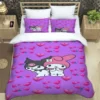 Cartoon Image Kuromis Pattern Quilt Cover With Pillowcases 3D Digital Printed Bedding Set Twin Full Queen 6 - Kuromi Store