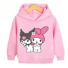 Kawaii Kuromi Hoodies for Children Cartoon Anime Graphic Long Sleeve Harajuku Sweatshirt for Boys Spring Autumn - Kuromi Store