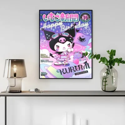 Kuromi Poster Vintage Kraft Paper Poster Wall Art Poster Painting Bar Club Store House Living Room 12 - Kuromi Store