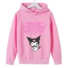 Kuromi Thick Hoodie for Children Cute Sanrio Cartoon Fleece Clothing for Girls Trendy Hoodies Clothes Sweatshirt 9 - Kuromi Store