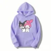 My melody And Kuromi Cartoon Anime Women Pullover Tops Spring Autumn Men Oversized Sweatshirt 2024 New - Kuromi Store