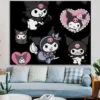 Sanrios Kuromi My Melody Hanging Cloth Anime Kawaii Wall Decoration Cute Cartoon Poster Wall Sticker Background 10 - Kuromi Store