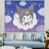 Sanrios Kuromi My Melody Hanging Cloth Anime Kawaii Wall Decoration Cute Cartoon Poster Wall Sticker Background 2 - Kuromi Store