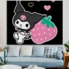 Sanrios Kuromi My Melody Hanging Cloth Anime Kawaii Wall Decoration Cute Cartoon Poster Wall Sticker Background 8 - Kuromi Store